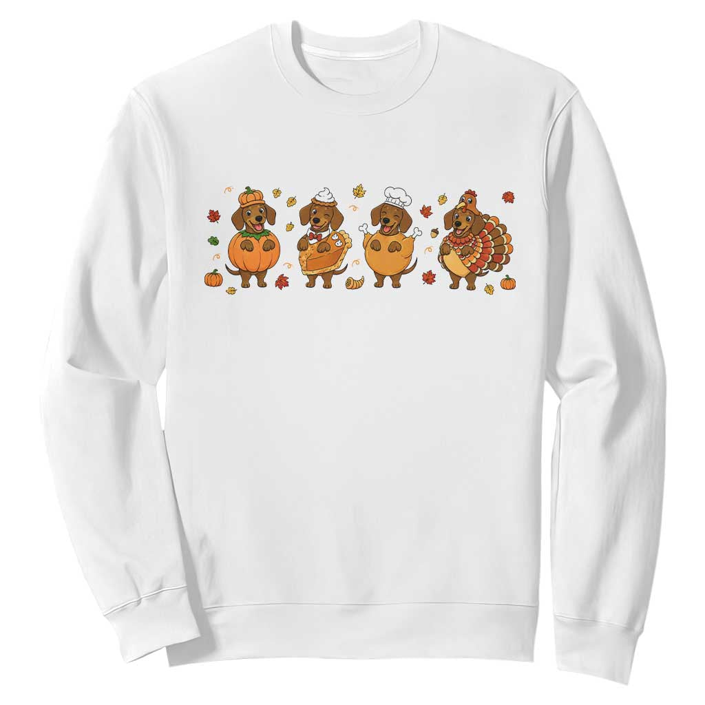Dachshund Thanksgiving Holiday Gift Sweatshirt Cute Turkey Wiener Dog