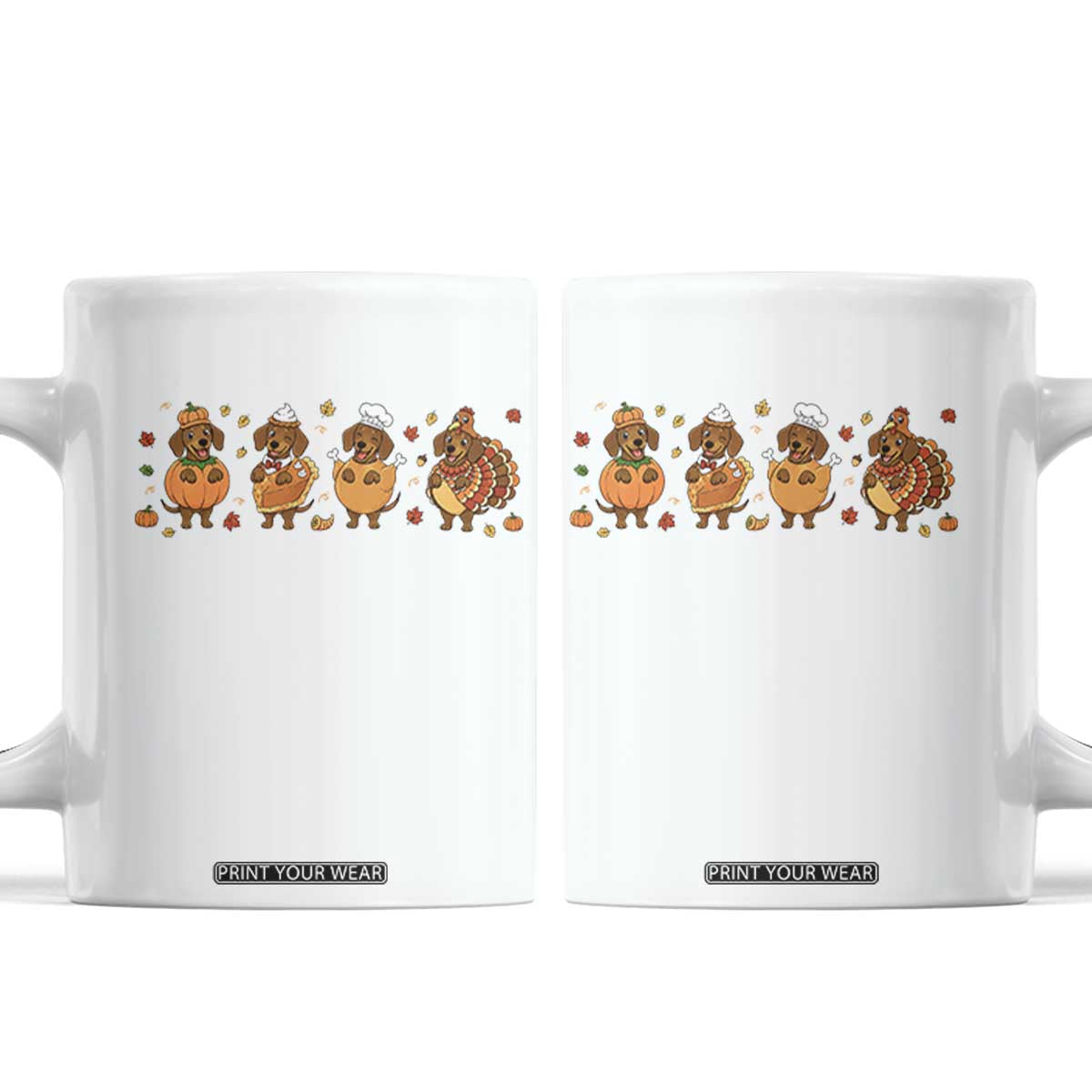Dachshund Thanksgiving Holiday Gift Coffee Mug Cute Turkey Wiener Dog