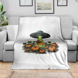 Funny Alien Halloween Pet Lover Gift Throw Blanket UFO Abduction Pumpkin Dachshund Dog
