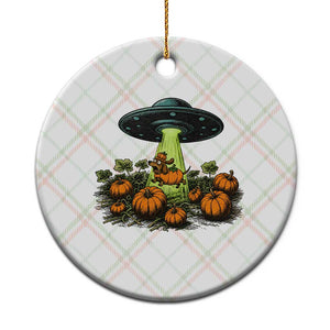 Funny Alien Halloween Pet Lover Gift Ceramic Ornament UFO Abduction Pumpkin Dachshund Dog