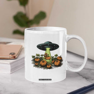 Funny Alien Halloween Pet Lover Gift Coffee Mug UFO Abduction Pumpkin Dachshund Dog