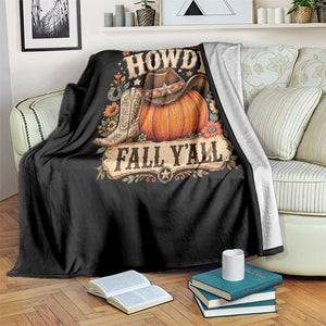 Howdy Pumpkin Fall Western Cowgirl Throw Blanket Thanksgiving Harvest Party Gift