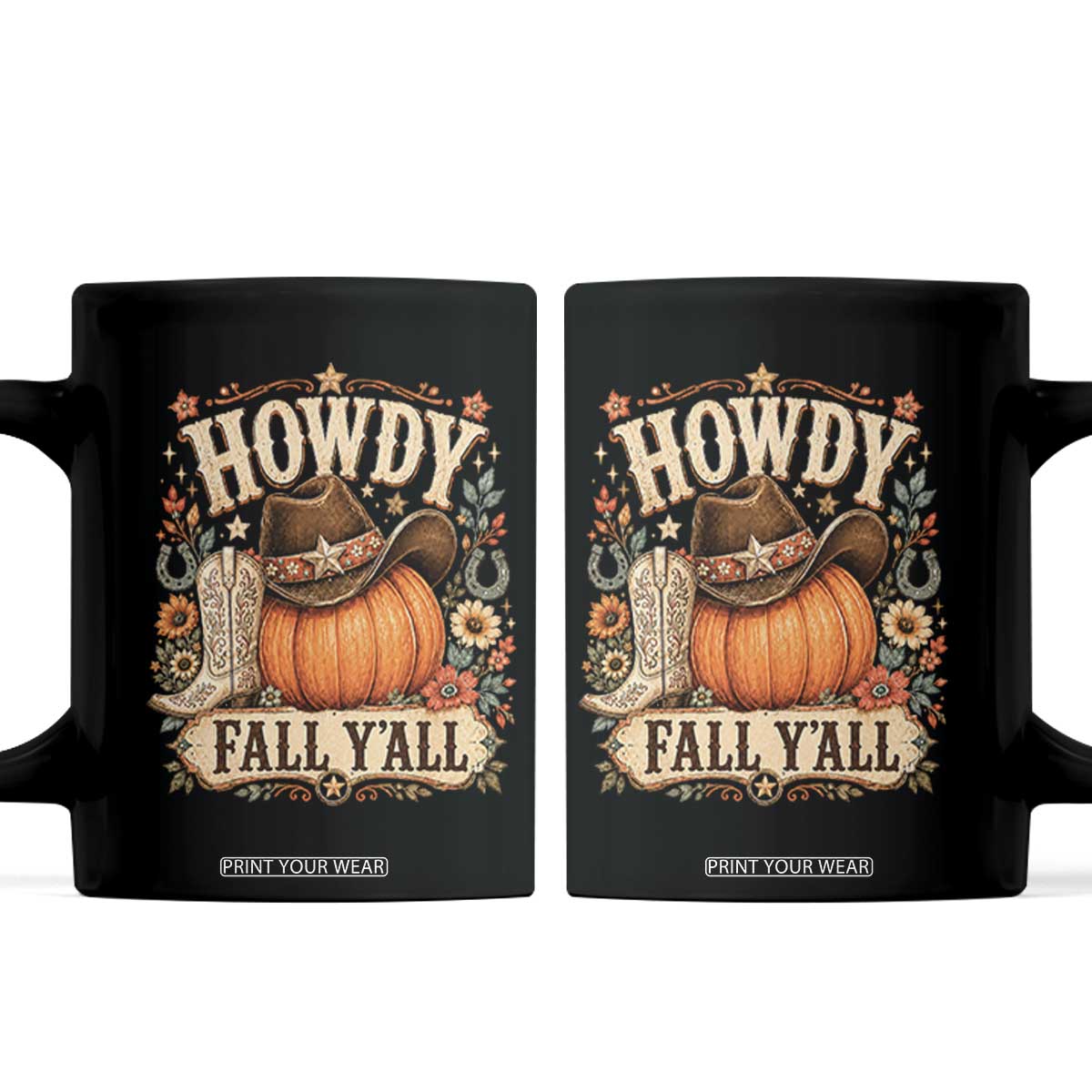 Howdy Pumpkin Fall Western Cowgirl Coffee Mug Thanksgiving Harvest Party Gift