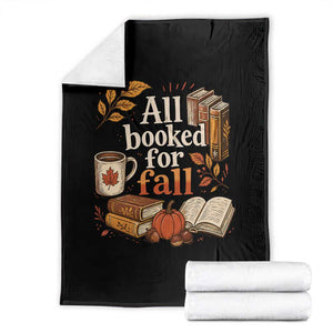 All Booked For Fall Throw Blanket Cozy Season Autumn Book Lover