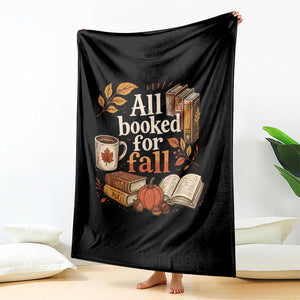 All Booked For Fall Throw Blanket Cozy Season Autumn Book Lover