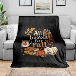 All Booked For Fall Throw Blanket Cozy Season Autumn Book Lover