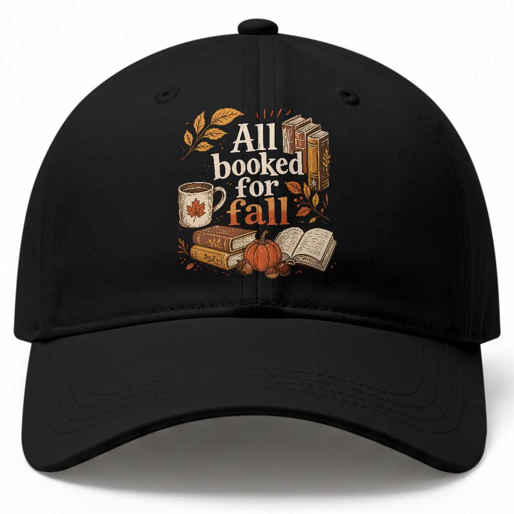 All Booked For Fall Baseball Cap Cozy Season Autumn Book Lover
