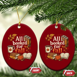 All Booked For Fall Ceramic Ornament Cozy Season Autumn Book Lover