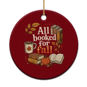 All Booked For Fall Ceramic Ornament Cozy Season Autumn Book Lover