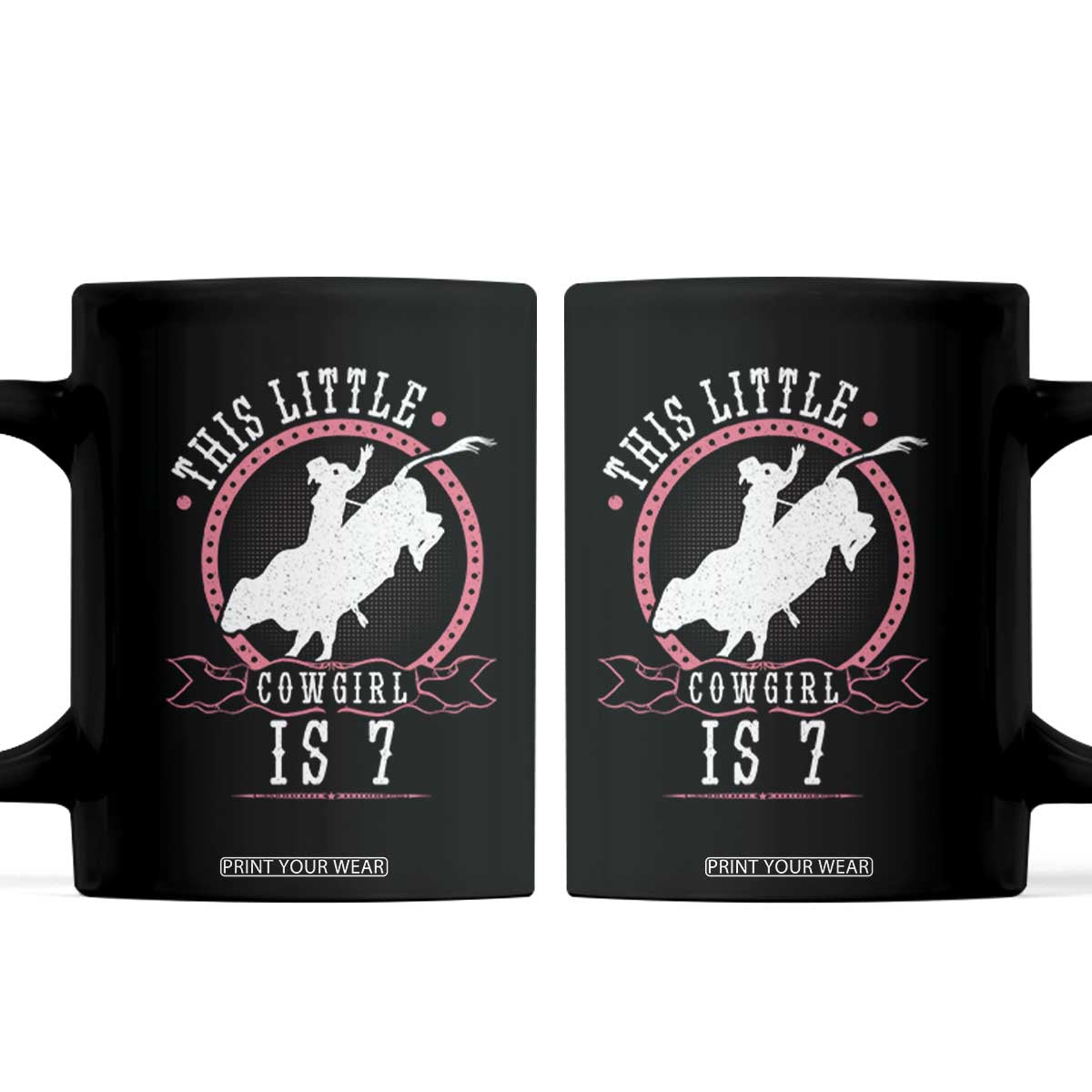 7th Birthday Cowgirl Bull Rider Western Rodeo Party Gift Coffee Mug