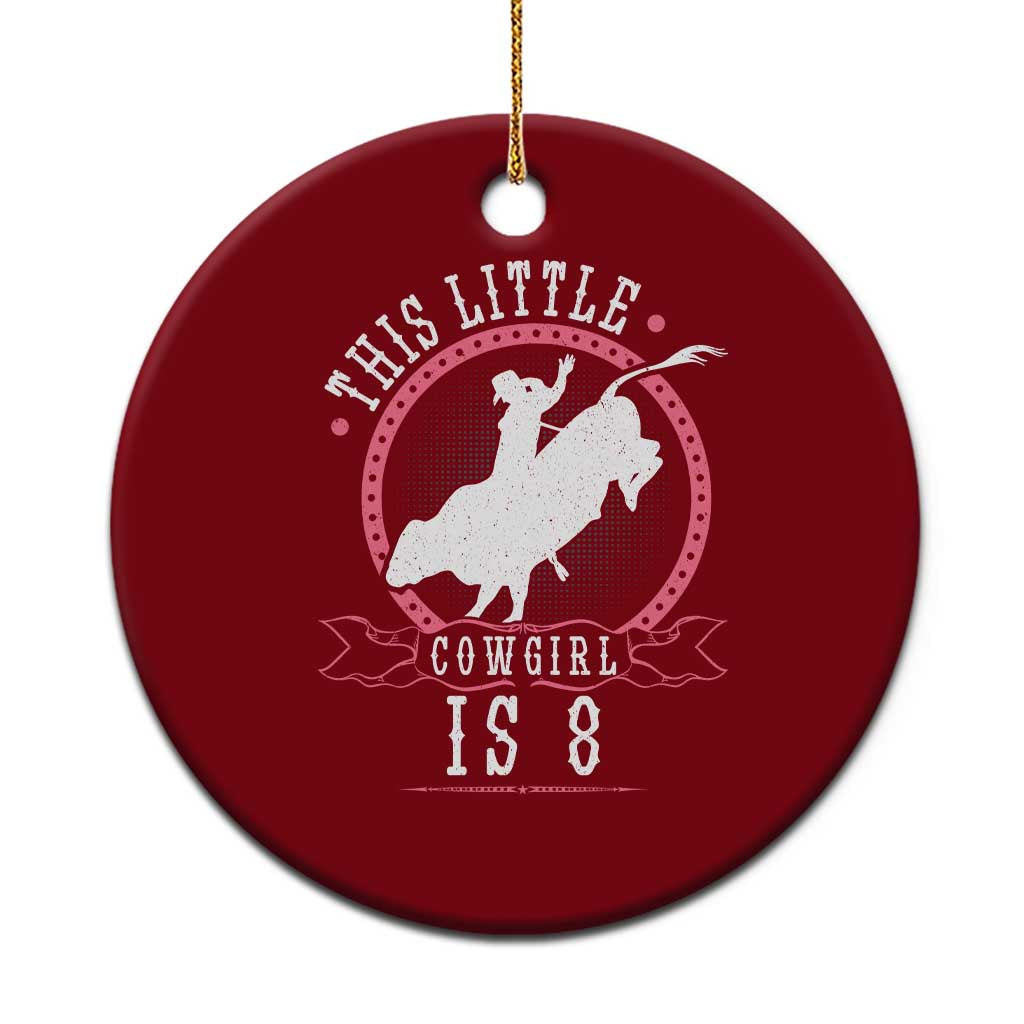 8th Birthday Cowgirl Bull Rider Western Rodeo Party Gift Ceramic Ornament