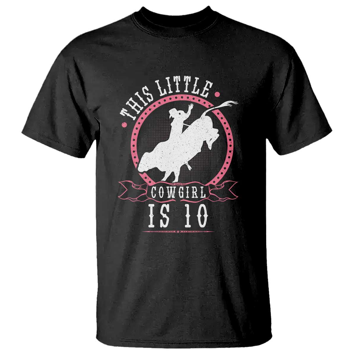 10th Birthday Cowgirl Bull Rider Western Rodeo Party Gift T Shirt