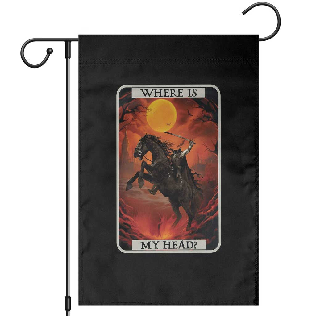 Headless Horseman Garden Flag Where Is My Head Gothic Tarot Gift TS12 Black Print Your Wear