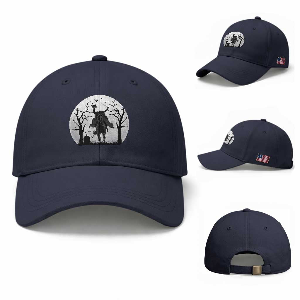 Headless Horseman Baseball Cap Gothic Horror Halloween Gift TS12 Baseball Cap Universal Fit Navy Print Your Wear