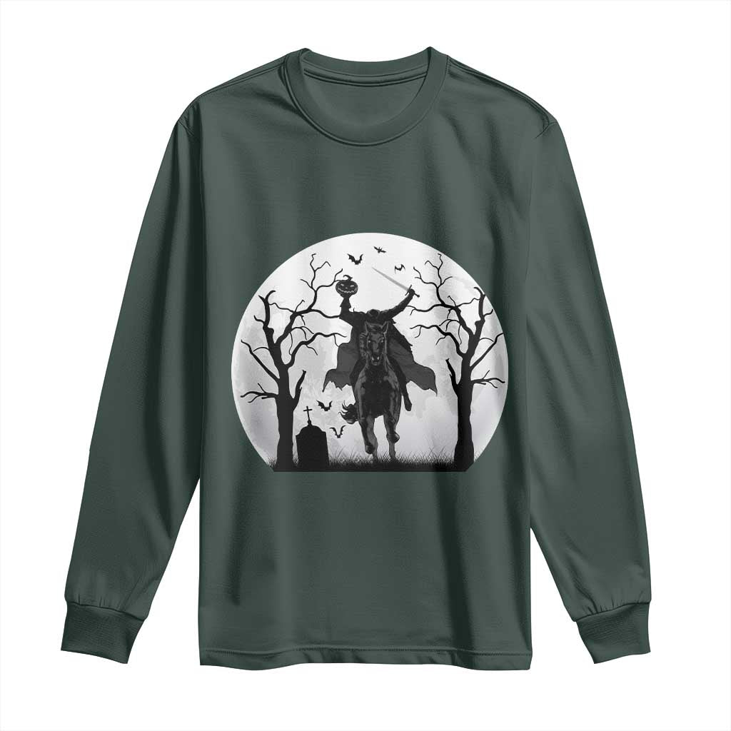 Headless Horseman Long Sleeve Shirt Gothic Horror Halloween Gift TS12 Dark Forest Green Print Your Wear
