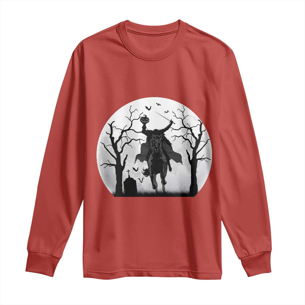Headless Horseman Long Sleeve Shirt Gothic Horror Halloween Gift TS12 Red Print Your Wear