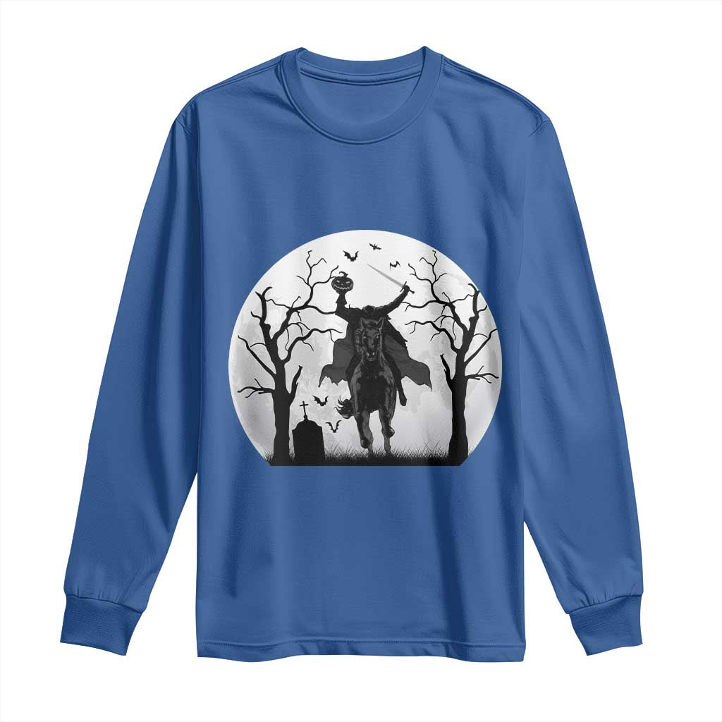 Headless Horseman Long Sleeve Shirt Gothic Horror Halloween Gift TS12 Royal Blue Print Your Wear