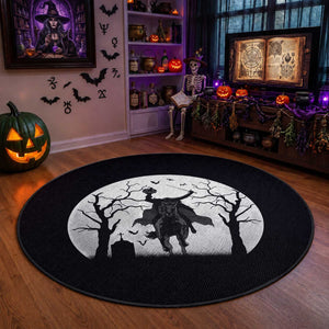 Headless Horseman Round Rug Gothic Horror Halloween Gift