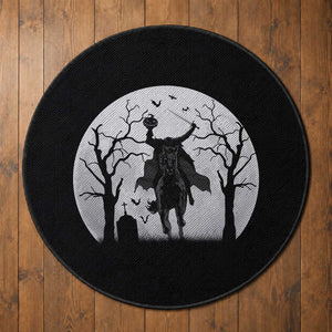 Headless Horseman Round Rug Gothic Horror Halloween Gift