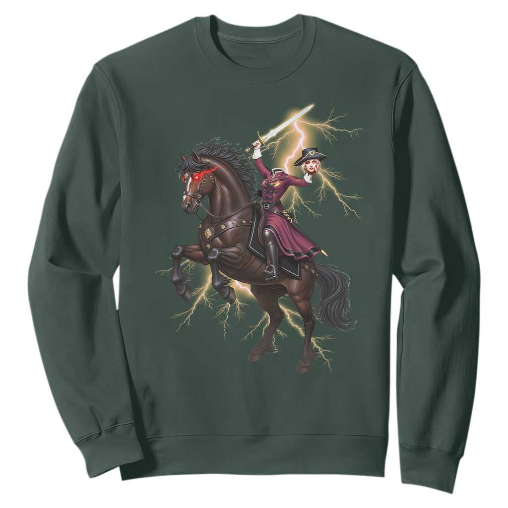 Dullahan Headless Horsewoman Sweatshirt Gothic Monster Girl Gift TS12 Dark Forest Green Print Your Wear