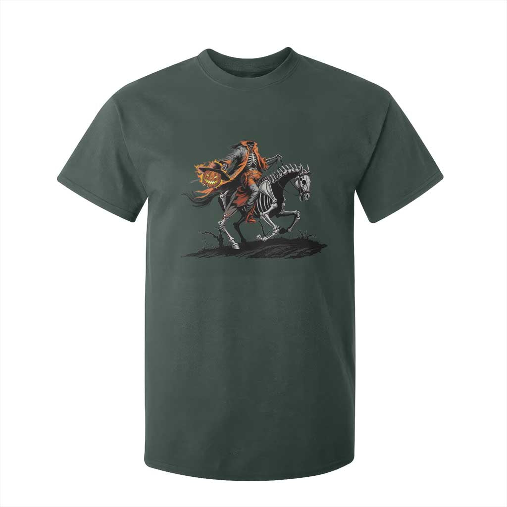 Spooky Skeleton Headless Cowboy Rider Gift T Shirt For Kid TS12 Dark Forest Green Print Your Wear