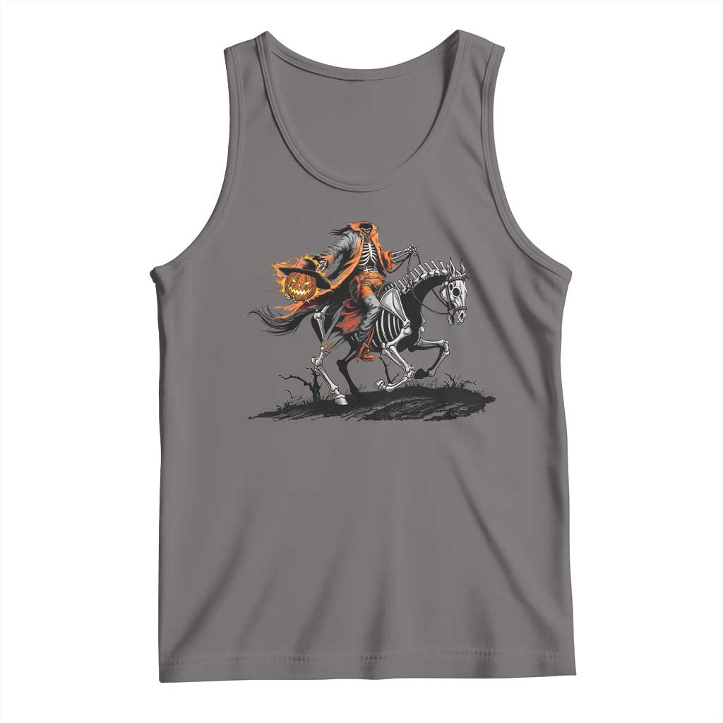 Spooky Skeleton Headless Cowboy Rider Gift Tank Top TS12 Deep Heather Print Your Wear
