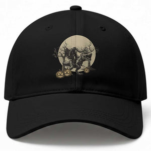 Funny Halloween Gift Baseball Cap Headless Horseman Riding A Dino TS12 Print Your Wear