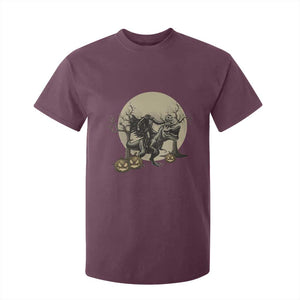 Funny Halloween Gift T Shirt For Kid Headless Horseman Riding A Dino TS12 Maroon Print Your Wear