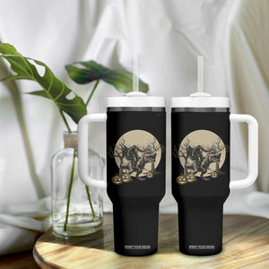 Funny Halloween Gift Tumbler With Handle Headless Horseman Riding A Dino TS12 Print Your Wear