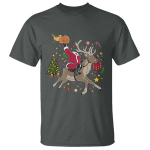 Funny Santa Headless Horseman T Shirt Christmas Halloween Gift TS12 Dark Heather Print Your Wear
