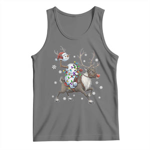 Funny Snowman Headless Horseman Tank Top Christmas Halloween Gift TS12 Black Heather Print Your Wear