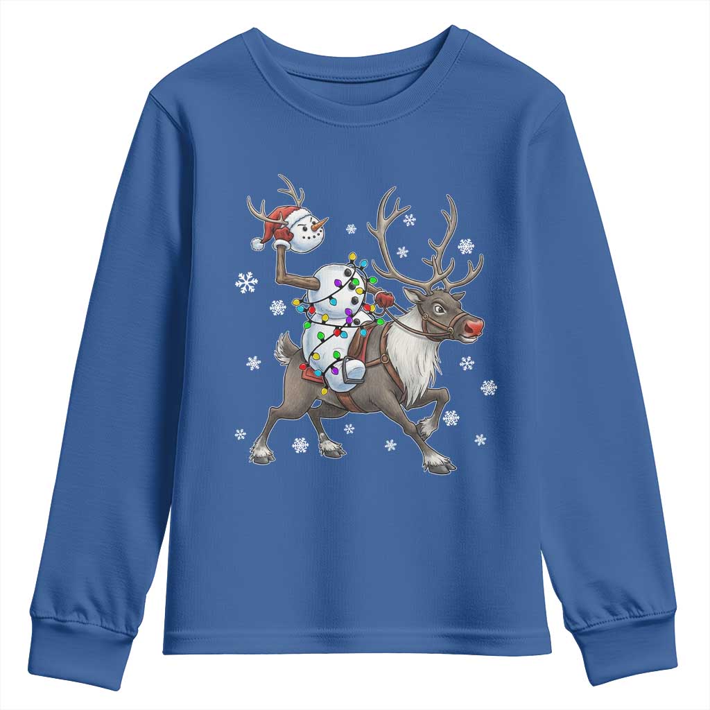 Funny Snowman Headless Horseman Youth Sweatshirt Christmas Halloween Gift TS12 Royal Blue Print Your Wear