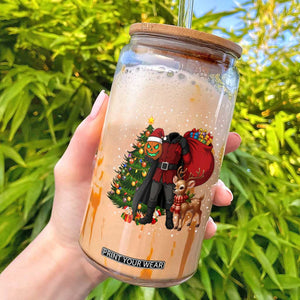 Headless Horseman Santa Glass Can Funny Christmas Mashup Gift TS12 Black Print Your Wear