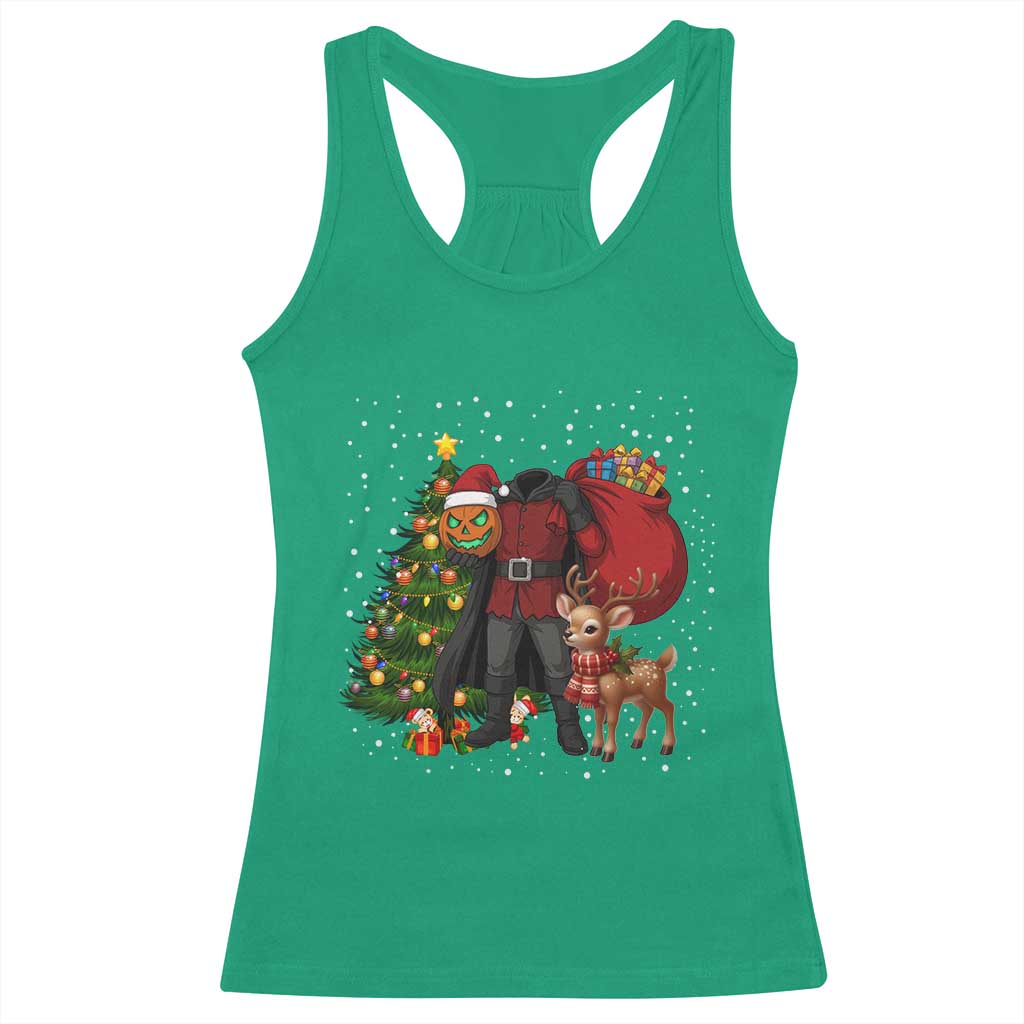 Headless Horseman Santa Racerback Tank Top Funny Christmas Mashup Gift TS12 Irish Green Print Your Wear