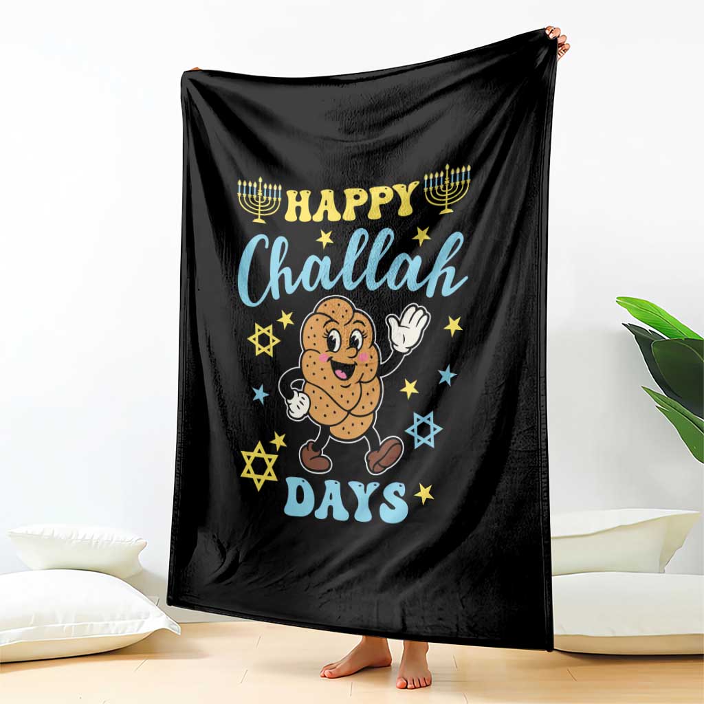 Funny Hanukkah Food Lover Gift Throw Blanket Happy Challah Days TS12 Print Your Wear