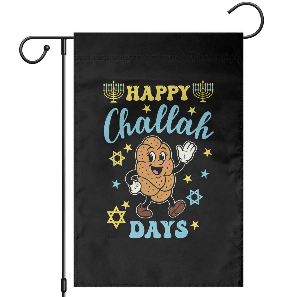 Funny Hanukkah Food Lover Gift Garden Flag Happy Challah Days TS12 Black Print Your Wear
