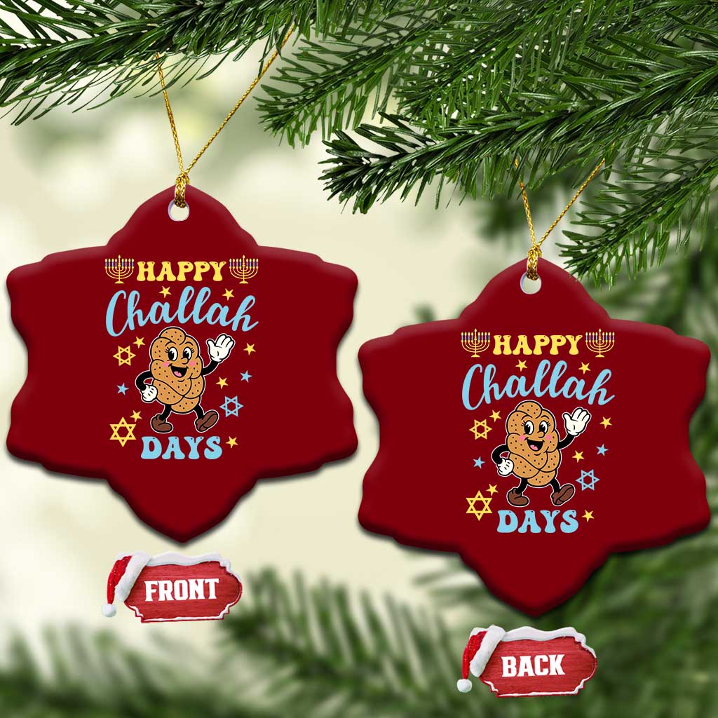 Funny Hanukkah Food Lover Gift Ceramic Ornament Happy Challah Days TS12 Print Your Wear