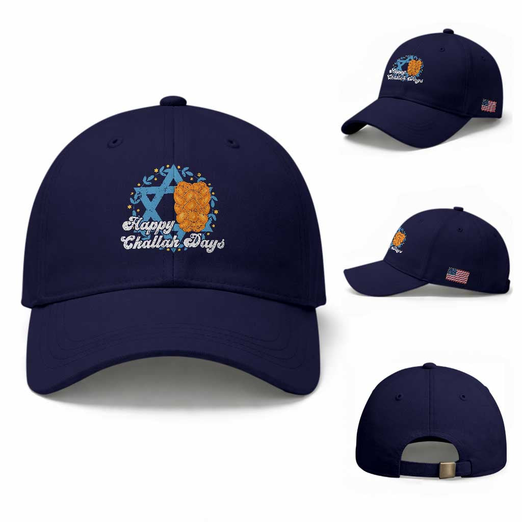 Hanukkah Challah Baseball Cap Happy Challah Days Star Of David Gift TS12 Baseball Cap Universal Fit Dark Blue Print Your Wear