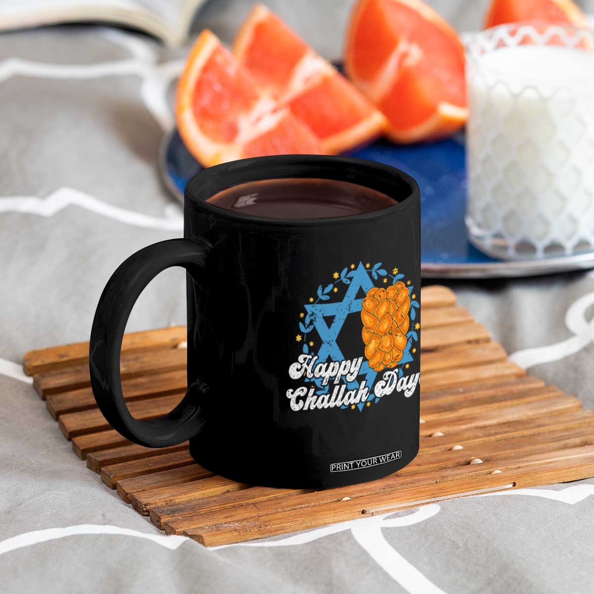 Hanukkah Challah Coffee Mug Happy Challah Days Star Of David Gift TS12 Print Your Wear