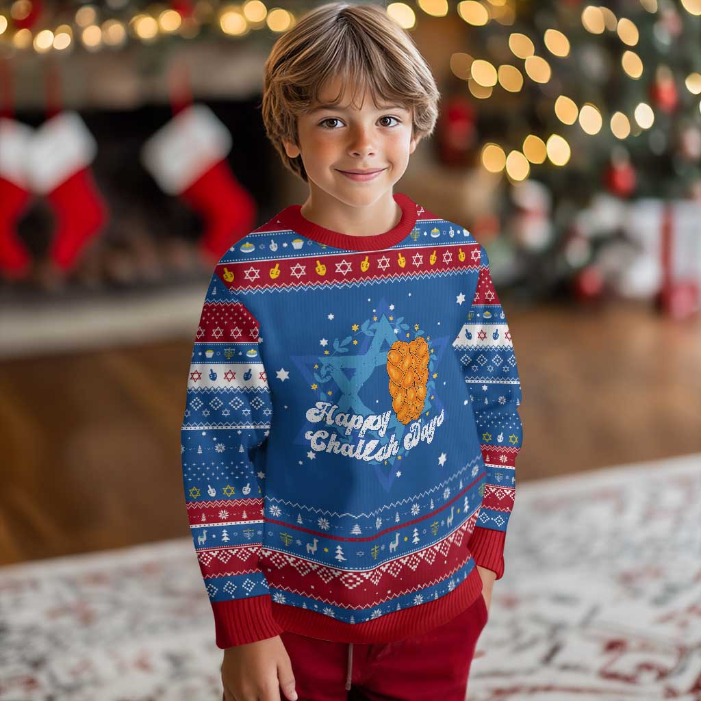 Chanukkah Challah Hanukkah Ugly Sweater Happy Challah Days Star Of David Gift TS12 Blue Red Print Your Wear