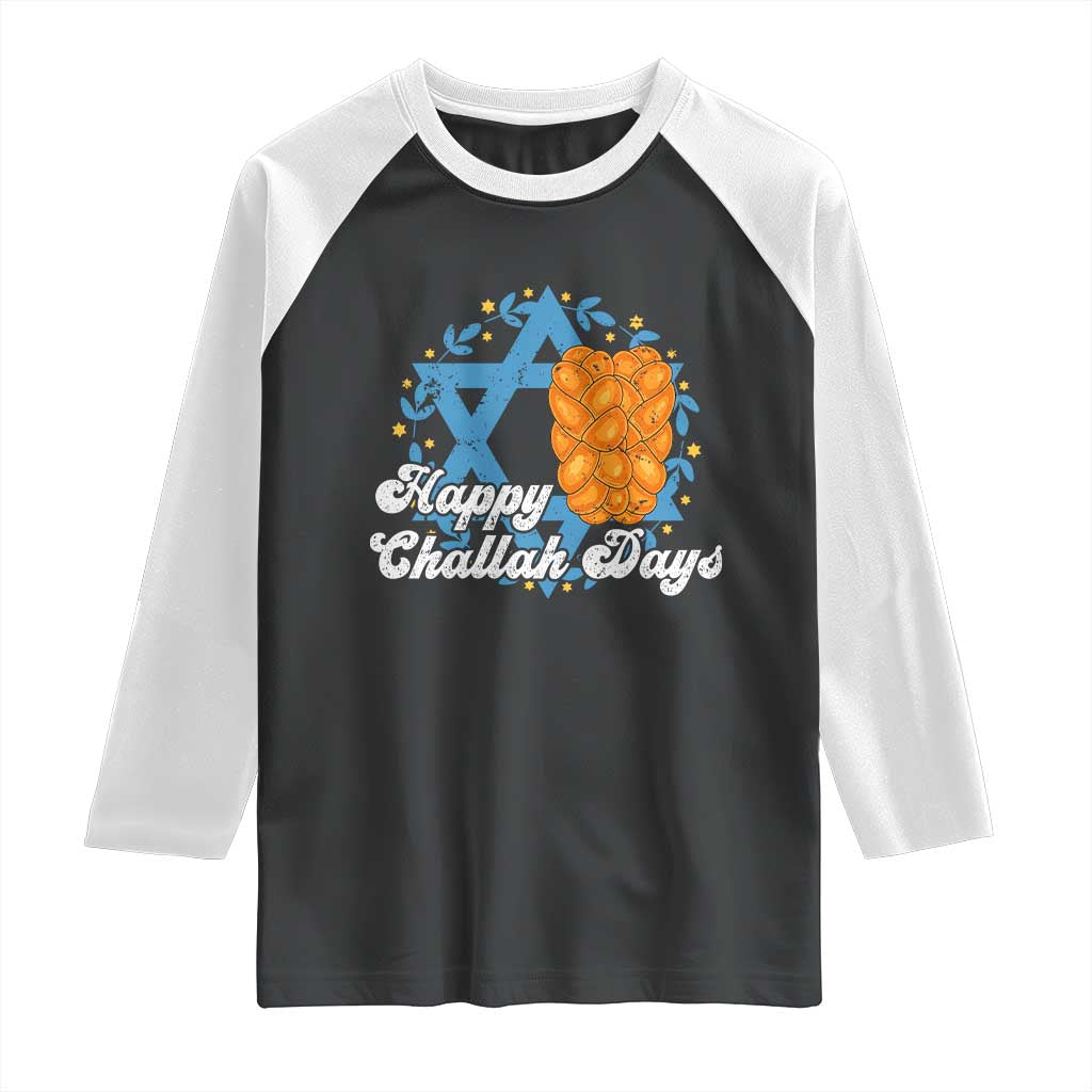 Hanukkah Challah Raglan Shirt Happy Challah Days Star Of David Gift TS12 Black White Print Your Wear