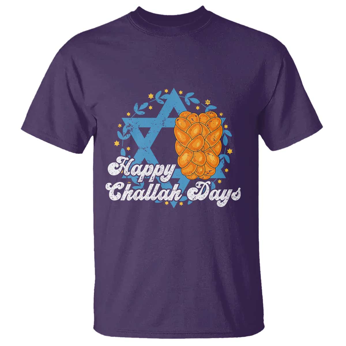 Hanukkah Challah T Shirt Happy Challah Days Star Of David Gift TS12 Purple Print Your Wear
