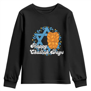 Hanukkah Challah Youth Sweatshirt Happy Challah Days Star Of David Gift TS12 Black Print Your Wear