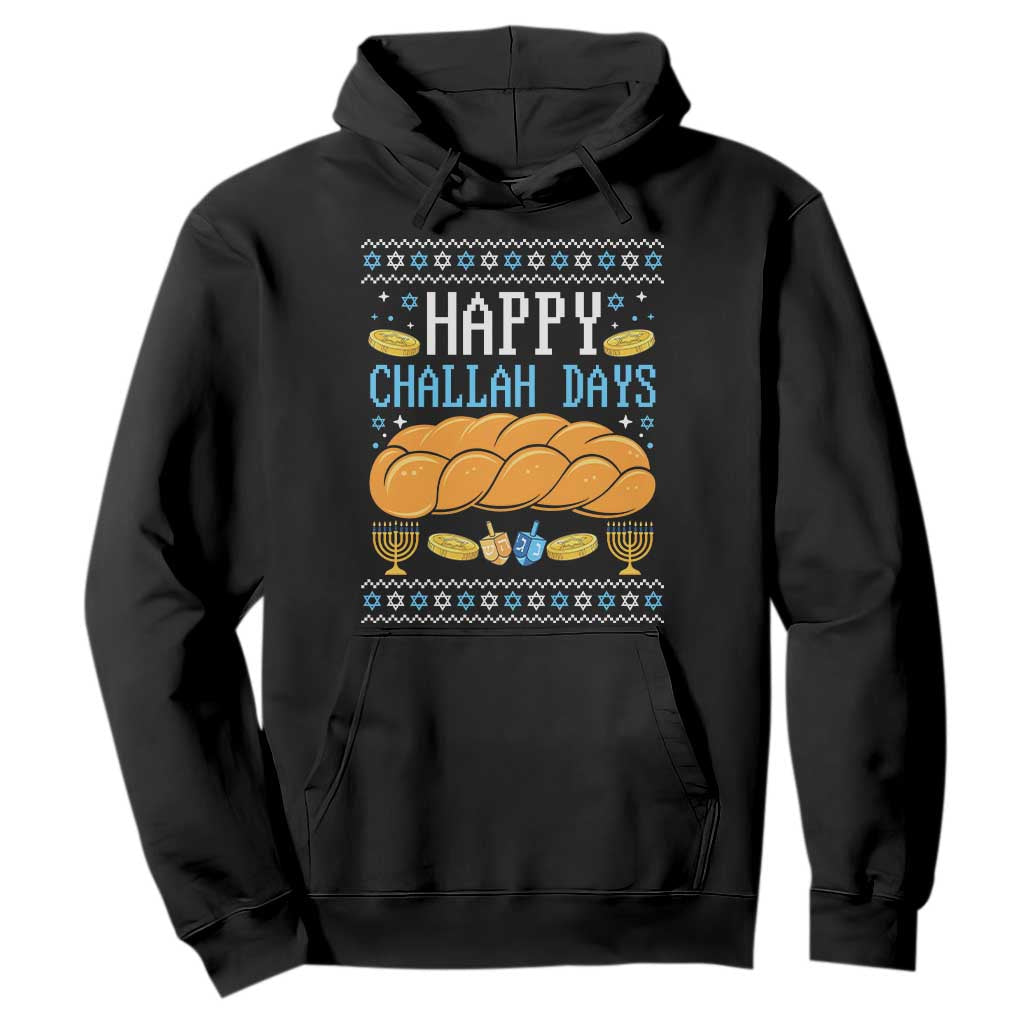 Happy Challah Days Hoodie Ugly Hanukkah Food Lover Gift TS12 Black Print Your Wear