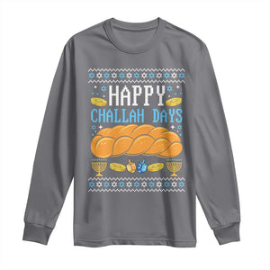 Happy Challah Days Long Sleeve Shirt Ugly Hanukkah Food Lover Gift TS12 Charcoal Print Your Wear