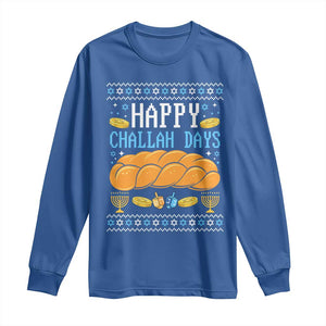 Happy Challah Days Long Sleeve Shirt Ugly Hanukkah Food Lover Gift TS12 Royal Blue Print Your Wear