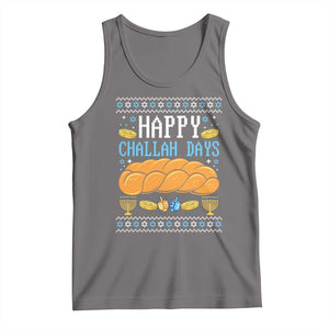 Happy Challah Days Tank Top Ugly Hanukkah Food Lover Gift TS12 Deep Heather Print Your Wear