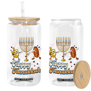 Funny Hanukkah Glass Can Dab Dreidel Menorah Challah Gift TS12 Print Your Wear