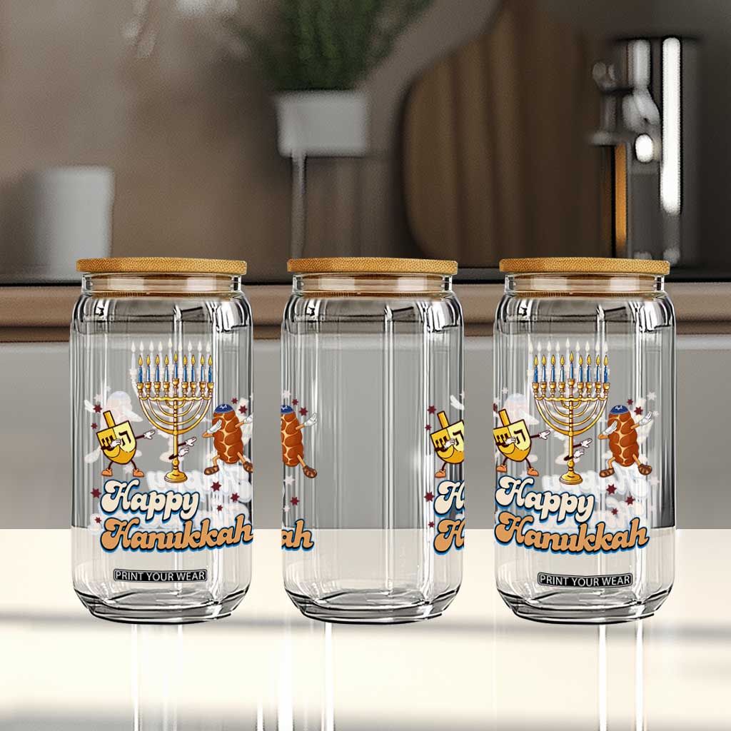 Funny Hanukkah Glass Can Dab Dreidel Menorah Challah Gift TS12 Print Your Wear