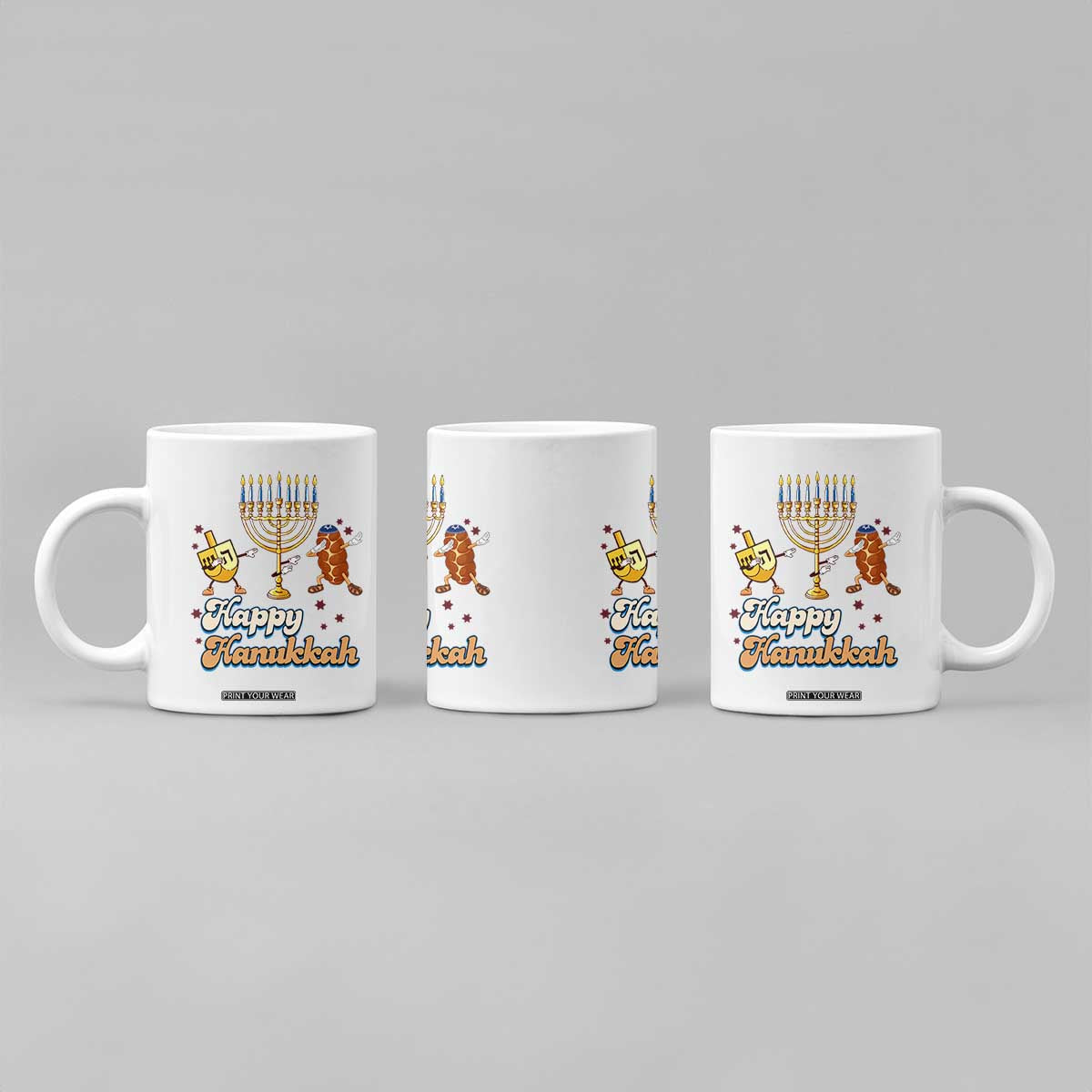 Funny Hanukkah Coffee Mug Dab Dreidel Menorah Challah Gift TS12 Print Your Wear